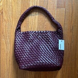 Sonoma Woven Vegan Leather Burgundy Bag